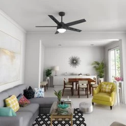 Lykke 52 in. Indoor Matte Black Ceiling Fan with Light Kit and Remote by Hunter 18 Lykke 52 in. Indoor Matte Black Ceiling Fan with Light Kit and Remote by Hunter -Hunter Sales matte black hunter ceiling fans with lights 51570 40 1000