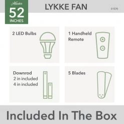 Lykke 52 in. Indoor Matte Black Ceiling Fan with Light Kit and Remote by Hunter 24 Lykke 52 in. Indoor Matte Black Ceiling Fan with Light Kit and Remote by Hunter -Hunter Sales matte black hunter ceiling fans with lights 51570 4f 1000