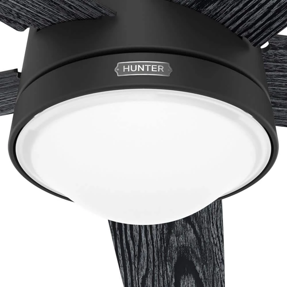 Lykke 52 in. Indoor Matte Black Ceiling Fan with Light Kit and Remote by Hunter 8 Lykke 52 in. Indoor Matte Black Ceiling Fan with Light Kit and Remote by Hunter - Image 6