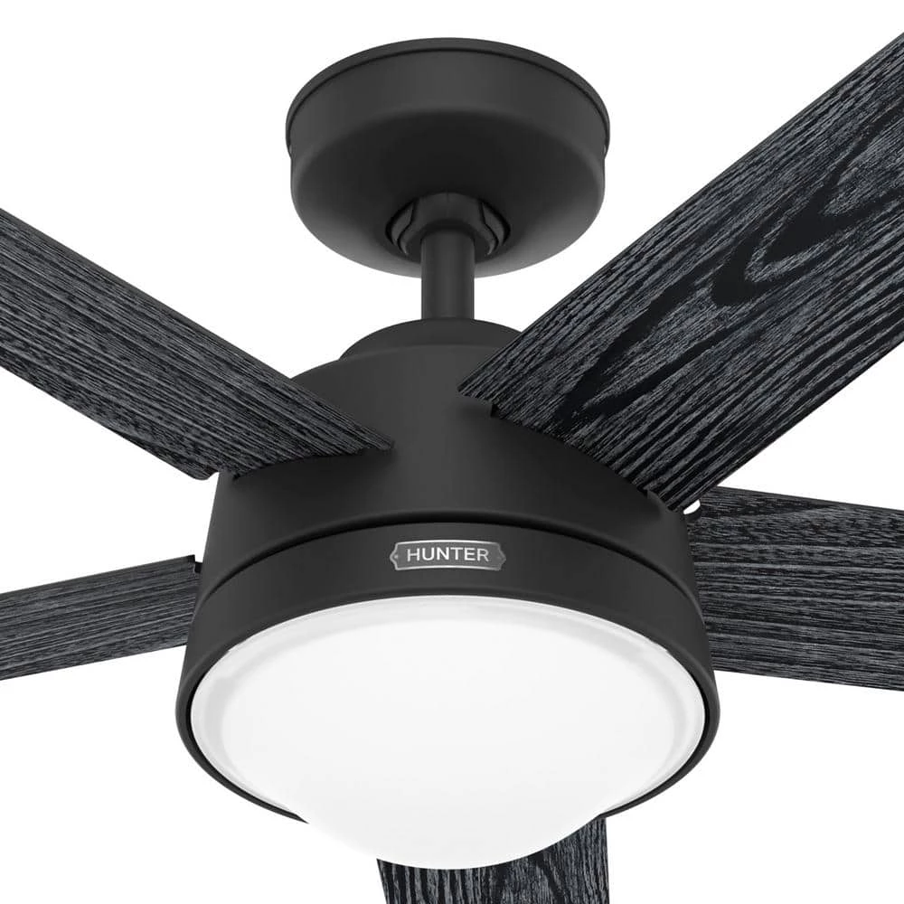 Lykke 52 in. Indoor Matte Black Ceiling Fan with Light Kit and Remote by Hunter 15 Lykke 52 in. Indoor Matte Black Ceiling Fan with Light Kit and Remote by Hunter - Image 13
