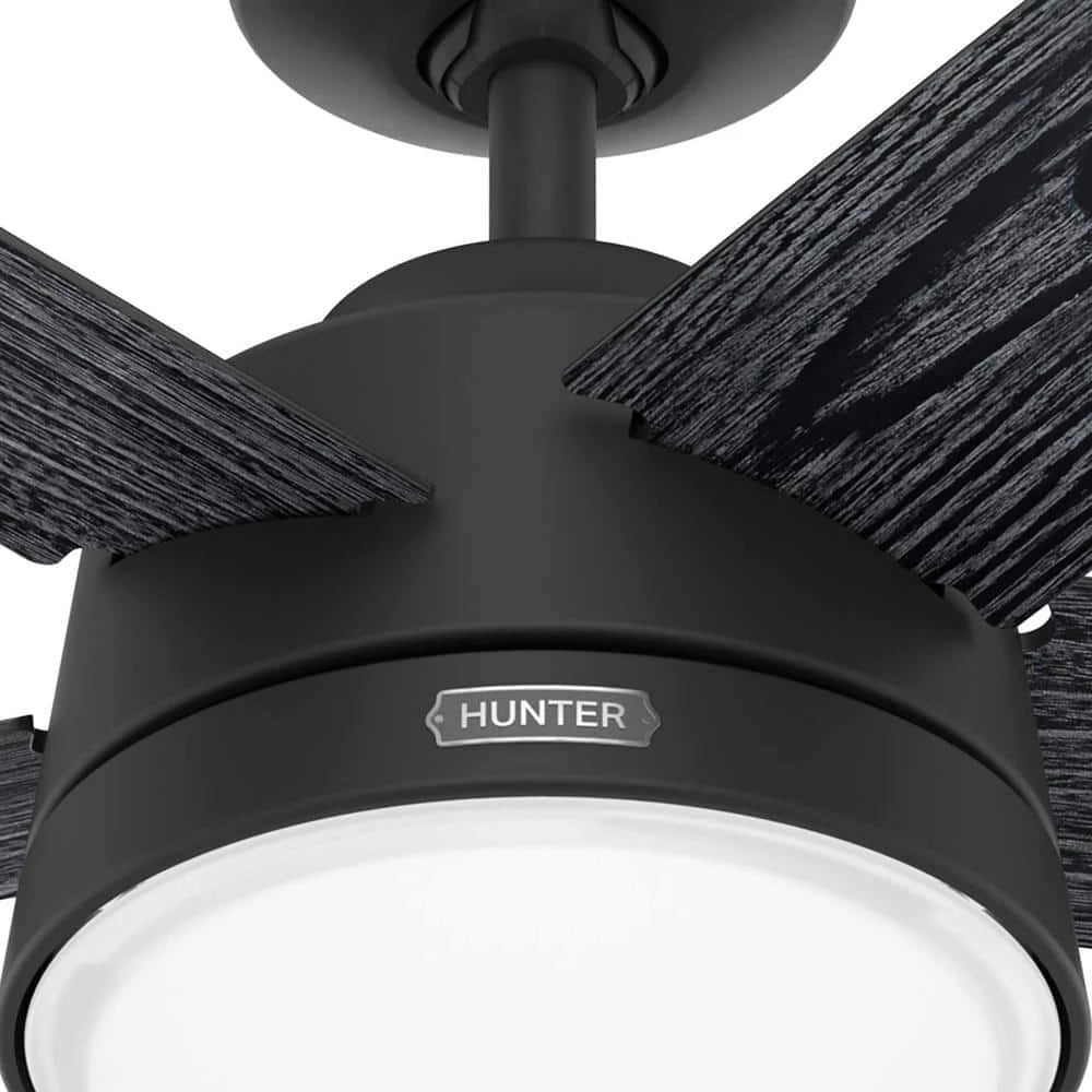 Lykke 52 in. Indoor Matte Black Ceiling Fan with Light Kit and Remote by Hunter 14 Lykke 52 in. Indoor Matte Black Ceiling Fan with Light Kit and Remote by Hunter - Image 12
