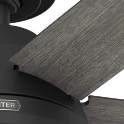 Locke 52 in. Indoor Matte Black Ceiling Fan with Light Kit by Hunter -Hunter Sales matte black hunter ceiling fans with lights 51712 4f 1000