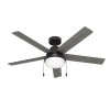Locke 52 in. Indoor Matte Black Ceiling Fan with Light Kit by Hunter -Hunter Sales matte black hunter ceiling fans with lights 51712 64 1000