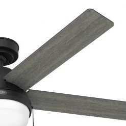 Locke 52 in. Indoor Matte Black Ceiling Fan with Light Kit by Hunter -Hunter Sales matte black hunter ceiling fans with lights 51712 66 1000