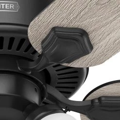 Swanson 52 in. Indoor Matte Black Ceiling Fan with Light Kit by Hunter -Hunter Sales matte black hunter ceiling fans with lights 51737 1f 1000