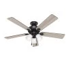 Swanson 52 in. Indoor Matte Black Ceiling Fan with Light Kit by Hunter 1 Swanson 52 in. Indoor Matte Black Ceiling Fan with Light Kit by Hunter -Hunter Sales matte black hunter ceiling fans with lights 51737 64 1000