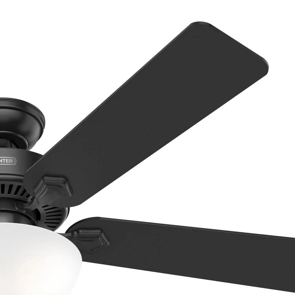 Swanson 52 in. Indoor Matte Black Ceiling Fan with Light Kit by Hunter 10 Swanson 52 in. Indoor Matte Black Ceiling Fan with Light Kit by Hunter - Image 8