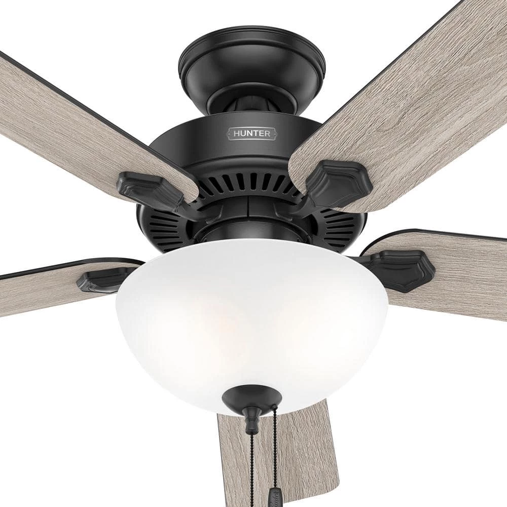 Swanson 52 in. Indoor Matte Black Ceiling Fan with Light Kit by Hunter 16 Swanson 52 in. Indoor Matte Black Ceiling Fan with Light Kit by Hunter - Image 14