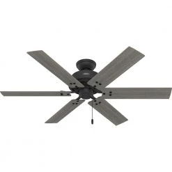 Hilmouth 52 in. Indoor Matte Black Ceiling Fan with Light by Hunter -Hunter Sales matte black hunter ceiling fans with lights 51891 44 1000