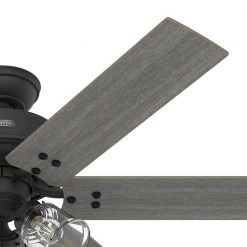 Hilmouth 52 in. Indoor Matte Black Ceiling Fan with Light by Hunter -Hunter Sales matte black hunter ceiling fans with lights 51891 c3 1000
