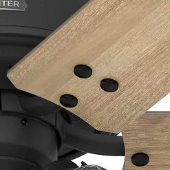 Hilmouth 52 in. Indoor Matte Black Ceiling Fan with Light by Hunter -Hunter Sales matte black hunter ceiling fans with lights 51891 d4 1000