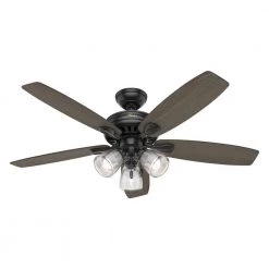 Highbury II 52 in. LED Indoor Matte Black Ceiling Fan with Light Kit by Hunter