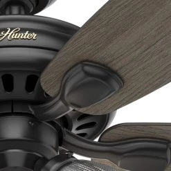 Highbury II 52 in. LED Indoor Matte Black Ceiling Fan with Light Kit by Hunter -Hunter Sales matte black hunter ceiling fans with lights 52028 66 1000