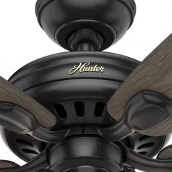 Highbury II 52 in. LED Indoor Matte Black Ceiling Fan with Light Kit by Hunter -Hunter Sales matte black hunter ceiling fans with lights 52028 77 1000