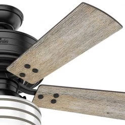 Cedar Key 44 in. Indoor/Outdoor Matte Black Ceiling Fan with Light Kit and Handheld Remote Control by Hunter -Hunter Sales matte black hunter ceiling fans with lights 54149 4f 1000