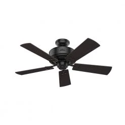 Cedar Key 44 in. Indoor/Outdoor Matte Black Ceiling Fan with Light Kit and Handheld Remote Control by Hunter -Hunter Sales matte black hunter ceiling fans with lights 54149 c3 1000