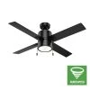 Beck 52 in. LED Indoor Matte Black Ceiling Fan with Light Kit by Hunter -Hunter Sales matte black hunter ceiling fans with lights 54215 64 1000
