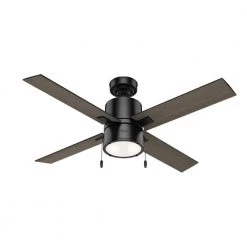 Beck 52 in. LED Indoor Matte Black Ceiling Fan with Light Kit by Hunter -Hunter Sales matte black hunter ceiling fans with lights 54215 c3 1000