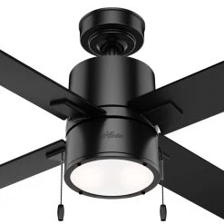 Beck 52 in. LED Indoor Matte Black Ceiling Fan with Light Kit by Hunter -Hunter Sales matte black hunter ceiling fans with lights 54215 fa 1000