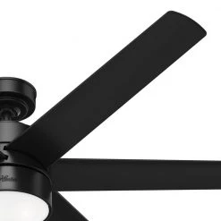 Solaria 60 in. Integrated LED Indoor/Outdoor Matte Black Ceiling Fan with Light Kit and Wall Control by Hunter 21 Solaria 60 in. Integrated LED Indoor/Outdoor Matte Black Ceiling Fan with Light Kit and Wall Control by Hunter -Hunter Sales matte black hunter ceiling fans with lights 59624 44 1000