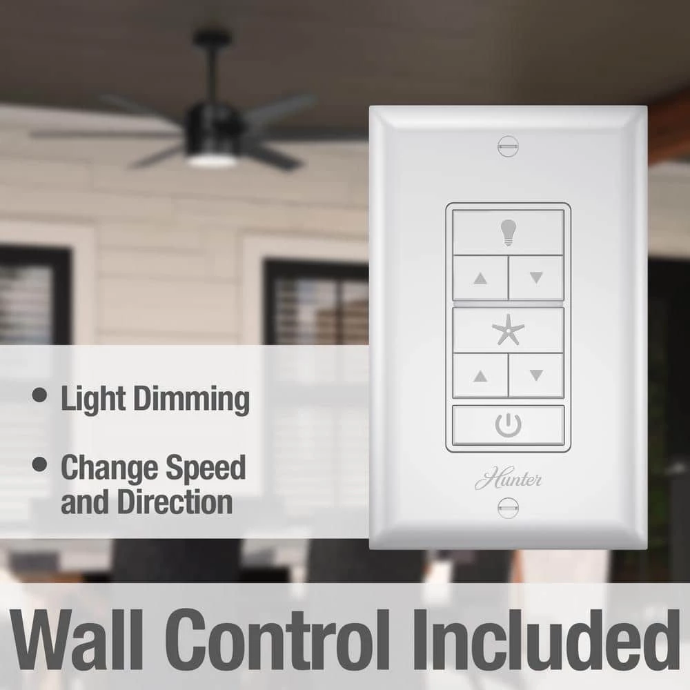 Solaria 60 in. Integrated LED Indoor/Outdoor Matte Black Ceiling Fan with Light Kit and Wall Control by Hunter 7 Solaria 60 in. Integrated LED Indoor/Outdoor Matte Black Ceiling Fan with Light Kit and Wall Control by Hunter - Image 5