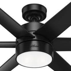 Solaria 60 in. Integrated LED Indoor/Outdoor Matte Black Ceiling Fan with Light Kit and Wall Control by Hunter 22 Solaria 60 in. Integrated LED Indoor/Outdoor Matte Black Ceiling Fan with Light Kit and Wall Control by Hunter -Hunter Sales matte black hunter ceiling fans with lights 59624 fa 1000