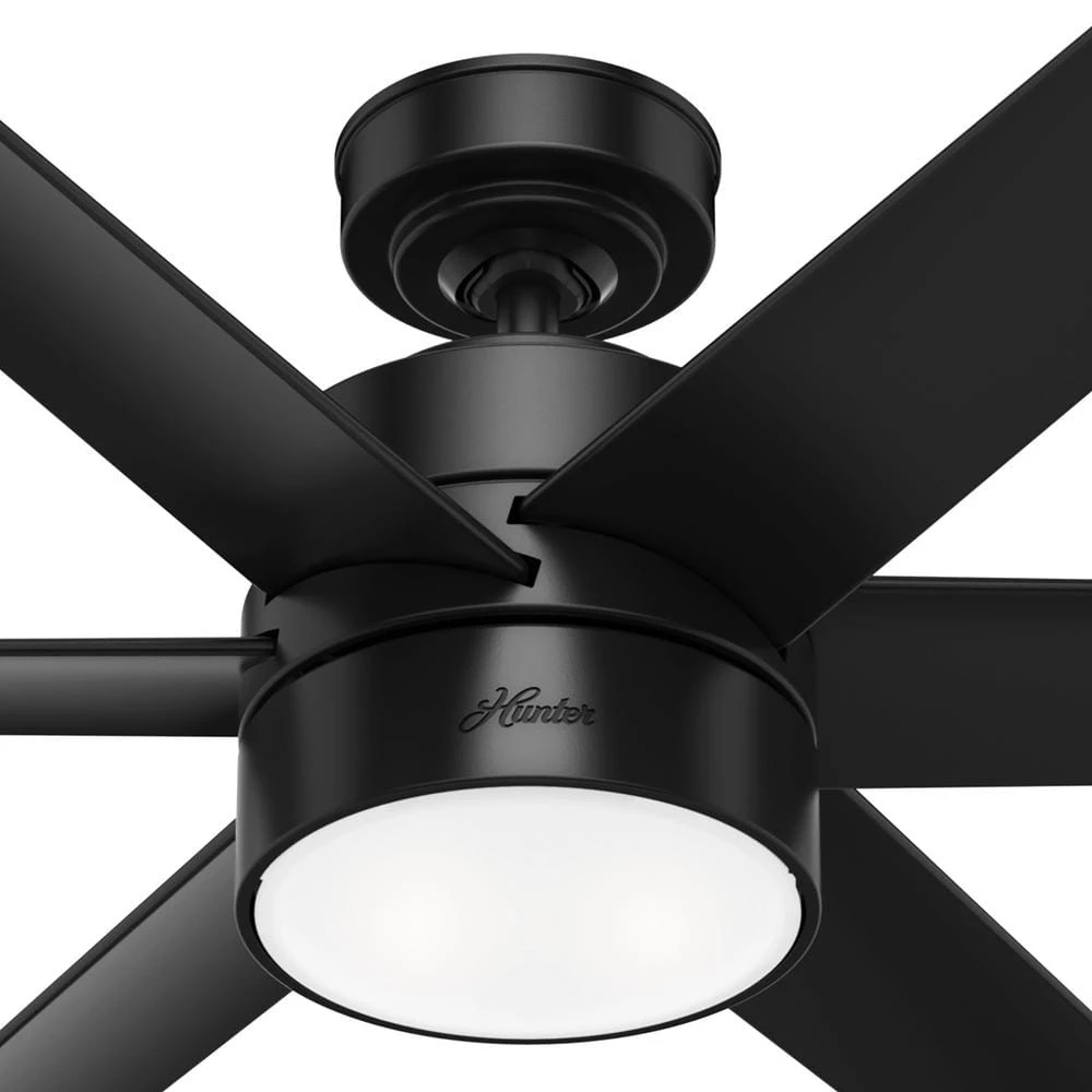 Solaria 60 in. Integrated LED Indoor/Outdoor Matte Black Ceiling Fan with Light Kit and Wall Control by Hunter 12 Solaria 60 in. Integrated LED Indoor/Outdoor Matte Black Ceiling Fan with Light Kit and Wall Control by Hunter - Image 10