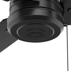 Cassius 44 in. Indoor/Outdoor Matte Black Ceiling Fan by Hunter -Hunter Sales matte black hunter ceiling fans without lights 50260 66 1000