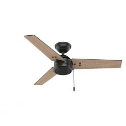 Cassius 44 in. Indoor/Outdoor Matte Black Ceiling Fan by Hunter -Hunter Sales matte black hunter ceiling fans without lights 50260 c3 1000