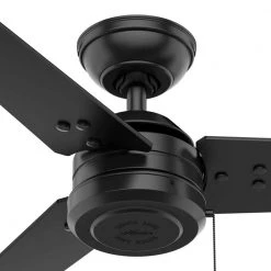 Cassius 44 in. Indoor/Outdoor Matte Black Ceiling Fan by Hunter -Hunter Sales matte black hunter ceiling fans without lights 50260 fa 1000