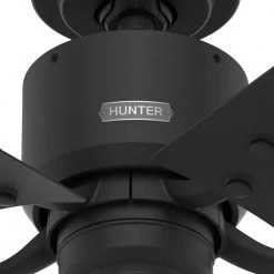 Windbound 52 in. Indoor/Outdoor Matte Black Ceiling Fan by Hunter -Hunter Sales matte black hunter ceiling fans without lights 51459 1f 1000