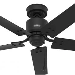 Windbound 52 in. Indoor/Outdoor Matte Black Ceiling Fan by Hunter -Hunter Sales matte black hunter ceiling fans without lights 51459 44 1000