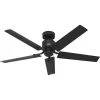 Windbound 52 in. Indoor/Outdoor Matte Black Ceiling Fan by Hunter -Hunter Sales matte black hunter ceiling fans without lights 51459 64 1000