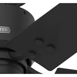 Windbound 52 in. Indoor/Outdoor Matte Black Ceiling Fan by Hunter -Hunter Sales matte black hunter ceiling fans without lights 51459 66 1000