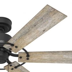 Barrel 52 in. Indoor Matte Black Ceiling Fan by Hunter -Hunter Sales matte black hunter ceiling fans without lights 51549 66 1000