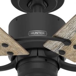 Barrel 52 in. Indoor Matte Black Ceiling Fan by Hunter -Hunter Sales matte black hunter ceiling fans without lights 51549 c3 1000