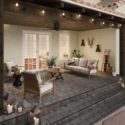 Terrace Cove 44 in. Indoor/Outdoor Matte Black Ceiling Fan by Hunter -Hunter Sales matte black hunter ceiling fans without lights 51581 40 1000