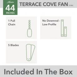 Terrace Cove 44 in. Indoor/Outdoor Matte Black Ceiling Fan by Hunter -Hunter Sales matte black hunter ceiling fans without lights 51581 c3 1000