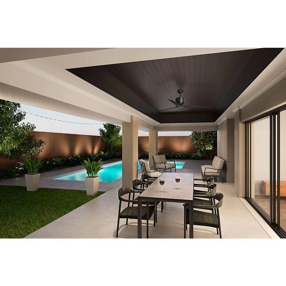 HFC-72 72 in. Indoor/Outdoor Matte Black Ceiling Fan with Wall Control by Hunter 4 HFC-72 72 in. Indoor/Outdoor Matte Black Ceiling Fan with Wall Control by Hunter - Image 2