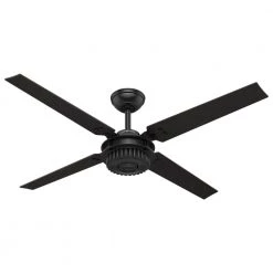 Chronicle 54 in. Indoor/Outdoor Matte Black Ceiling Fan with wall control by Hunter -Hunter Sales matte black hunter ceiling fans without lights 59235 a0 1000
