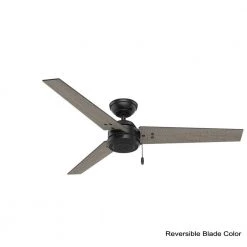 Cassius 52 in. Indoor/Outdoor Matte Black Ceiling Fan by Hunter -Hunter Sales matte black hunter ceiling fans without lights 59264 40 1000