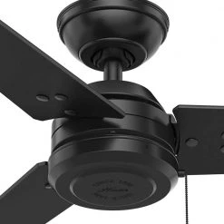 Cassius 52 in. Indoor/Outdoor Matte Black Ceiling Fan by Hunter -Hunter Sales matte black hunter ceiling fans without lights 59264 4f 1000