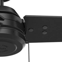 Cassius 52 in. Indoor/Outdoor Matte Black Ceiling Fan by Hunter -Hunter Sales matte black hunter ceiling fans without lights 59264 c3 1000