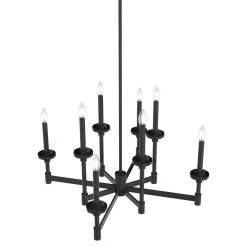 Briargrove 8 Lights Matte Black Chandelier Kitchen Light by Hunter -Hunter Sales matte black hunter chandeliers 19054 4f 1000