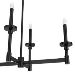 Briargrove 7 Lights Matte Black Linear Chandelier Kitchen Light by Hunter -Hunter Sales matte black hunter chandeliers 19056 1f 1000