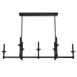 Briargrove 7 Lights Matte Black Linear Chandelier Kitchen Light by Hunter