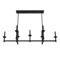 Briargrove 7 Lights Matte Black Linear Chandelier Kitchen Light by Hunter -Hunter Sales matte black hunter chandeliers 19056 d4 1000