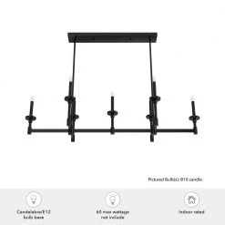 Briargrove 7 Lights Matte Black Linear Chandelier Kitchen Light by Hunter -Hunter Sales matte black hunter chandeliers 19056 fa 1000