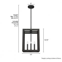 Squire Manor 4 Light Matte Black Lantern Pendant Kitchen Light by Hunter -Hunter Sales matte black hunter chandeliers 19084 1d 1000