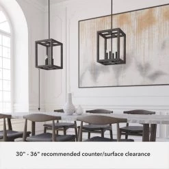 Squire Manor 4 Light Matte Black Lantern Pendant Kitchen Light by Hunter -Hunter Sales matte black hunter chandeliers 19084 4f 1000